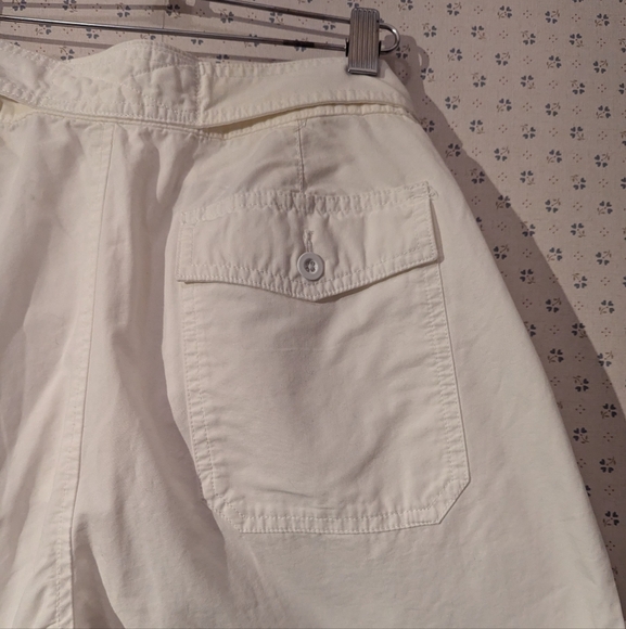 🤍 NWT Vintage Ralph Lauren Sport Women's White Cuffed Belted Shorts - Picture 6 of 13